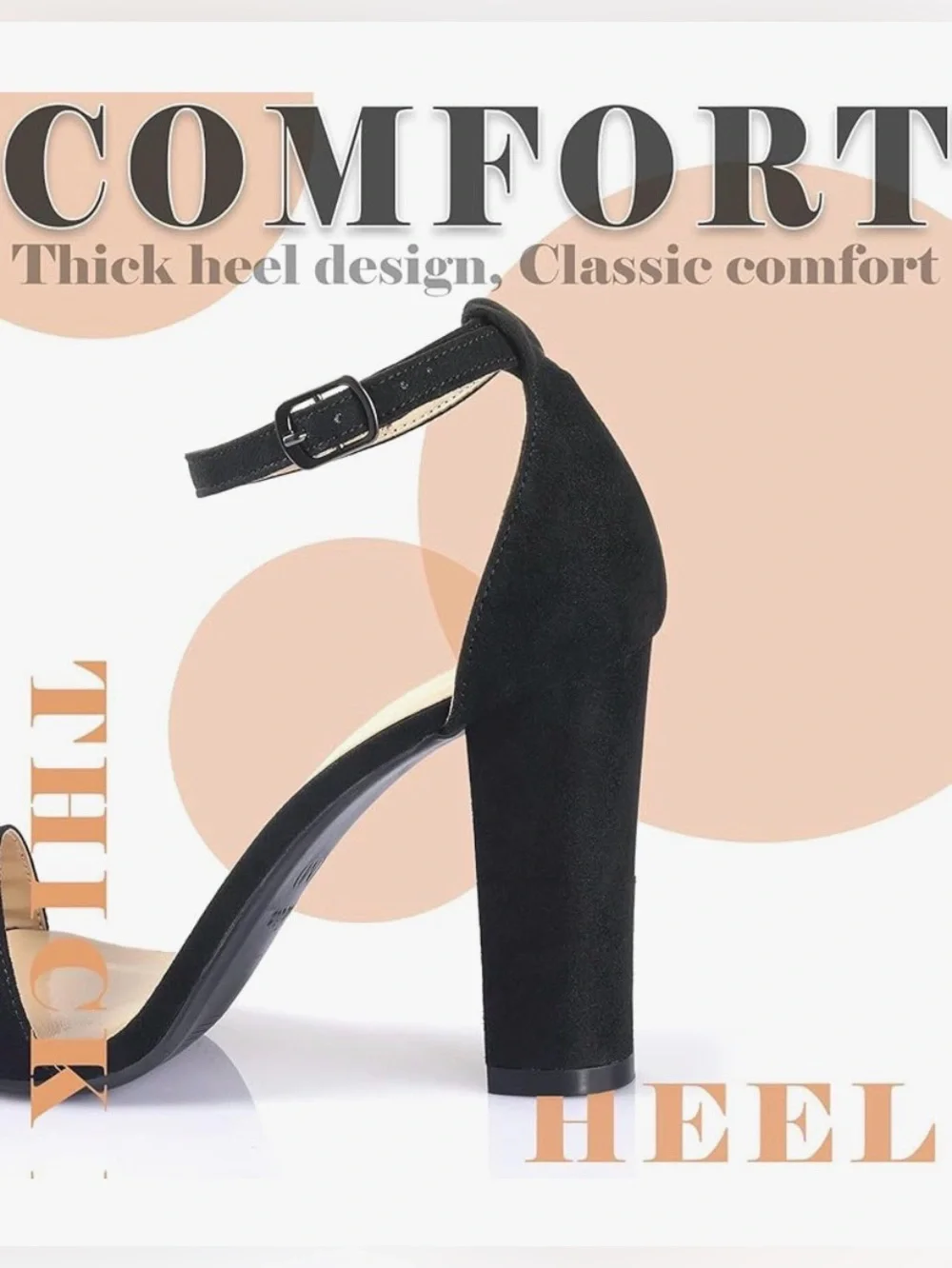 NWT Ankis Chunky Heels black suede 4 in heel, size 8